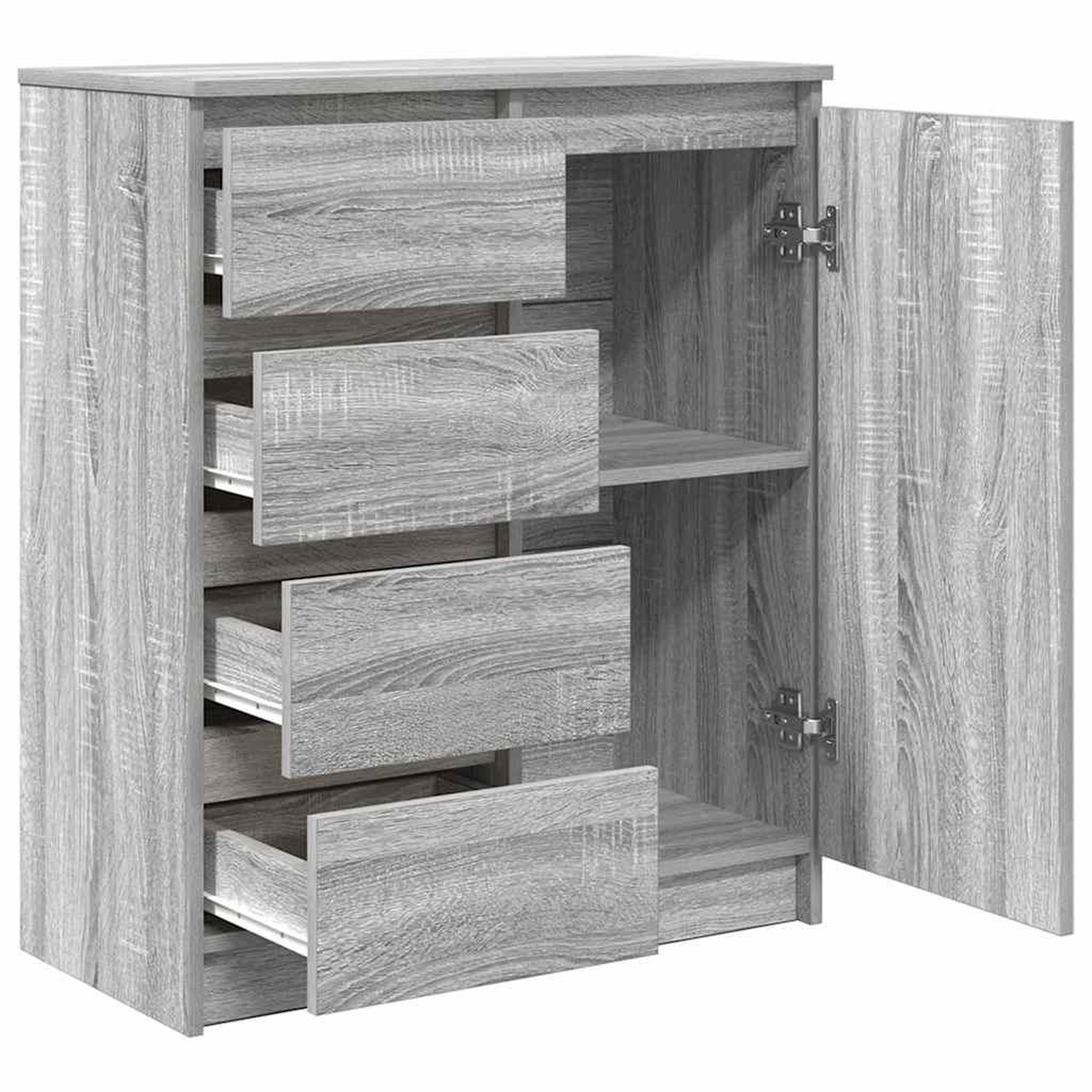 Voir la diapositive 5 : VIDAXL Buffet avec tiroirs sonoma gris 71x35x84 cm bois d'ingenierie