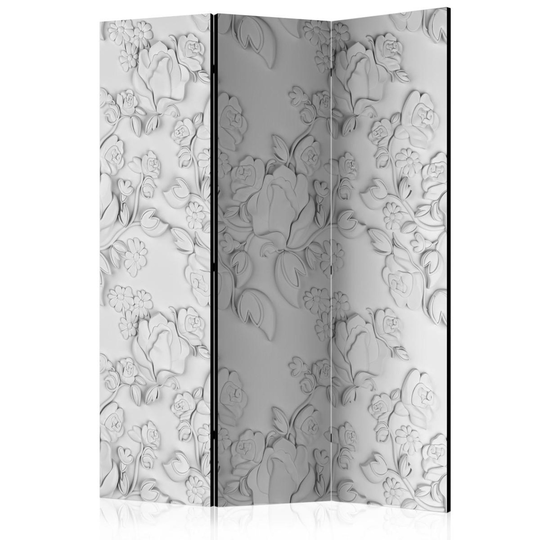 Paris Prix Paravent 3 volets  white ornament : roses  135x172cm