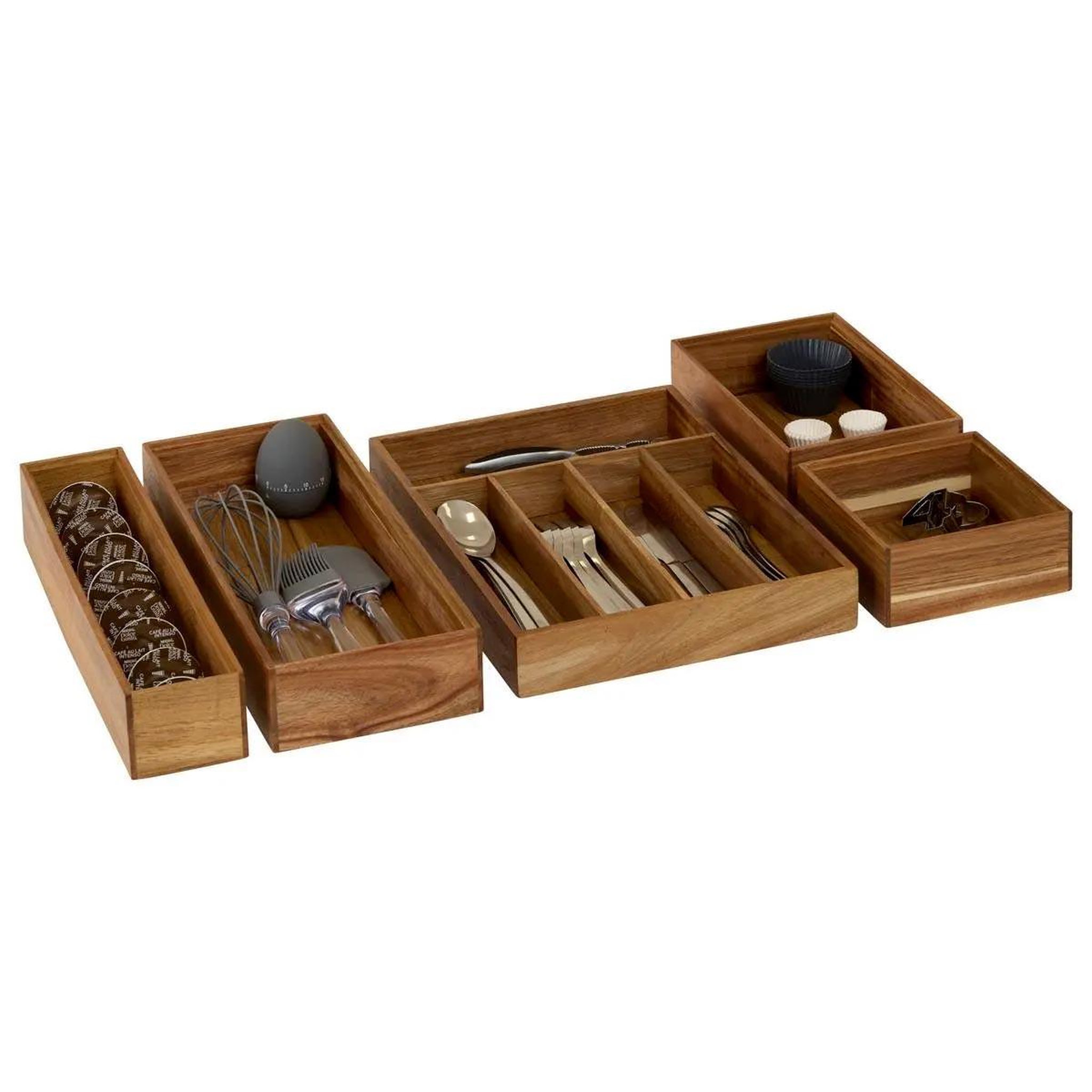 Voir la diapositive 2 : FIVE Organiseur de cuisine en bois  cary  15x23cm marron
