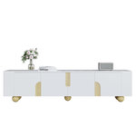 MERAX Meuble tv blanc 180cm mdf