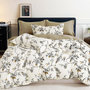 Voir la diapositive 1 : Home collection Parure housse de couette 100 % percale de coton 80 fils Floraine