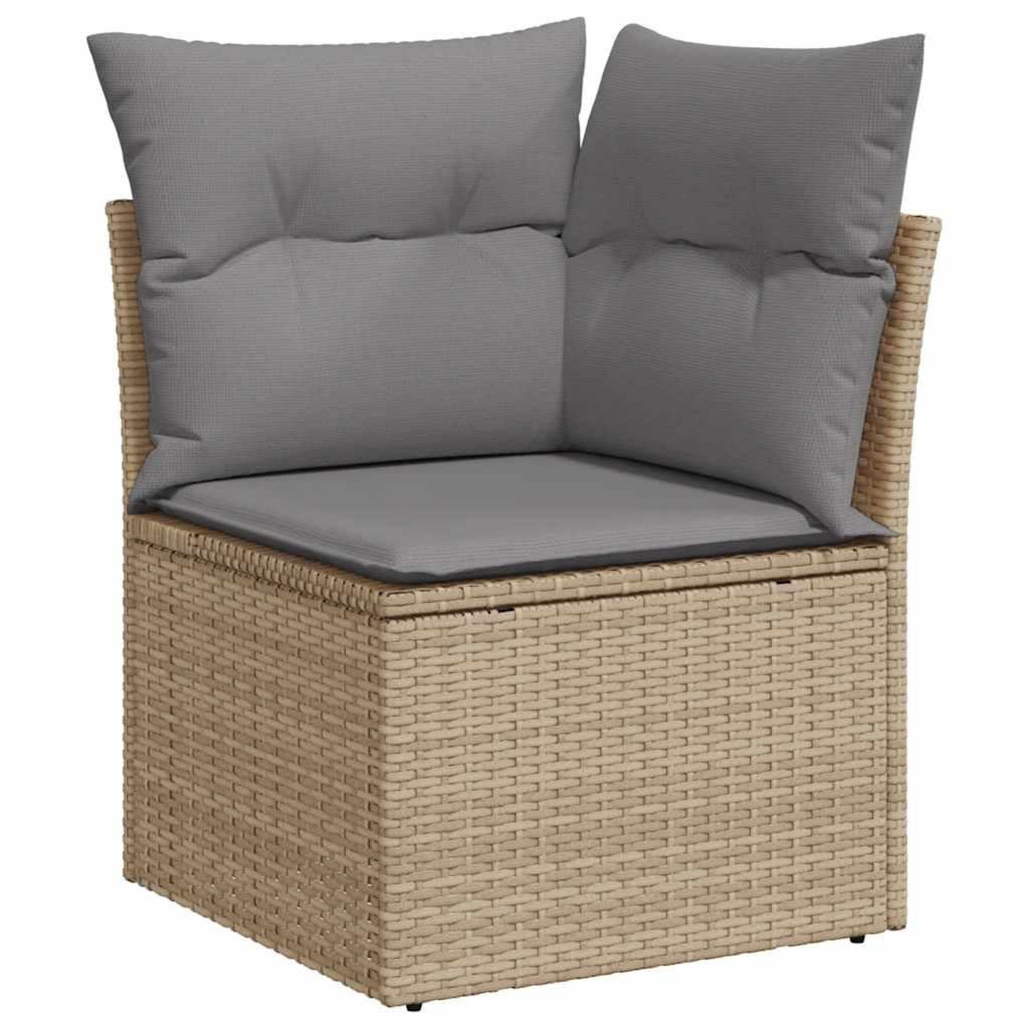 Voir la diapositive 4 : VIDAXL Salon de jardin avec coussins 7 pcs beige resine tressee acacia