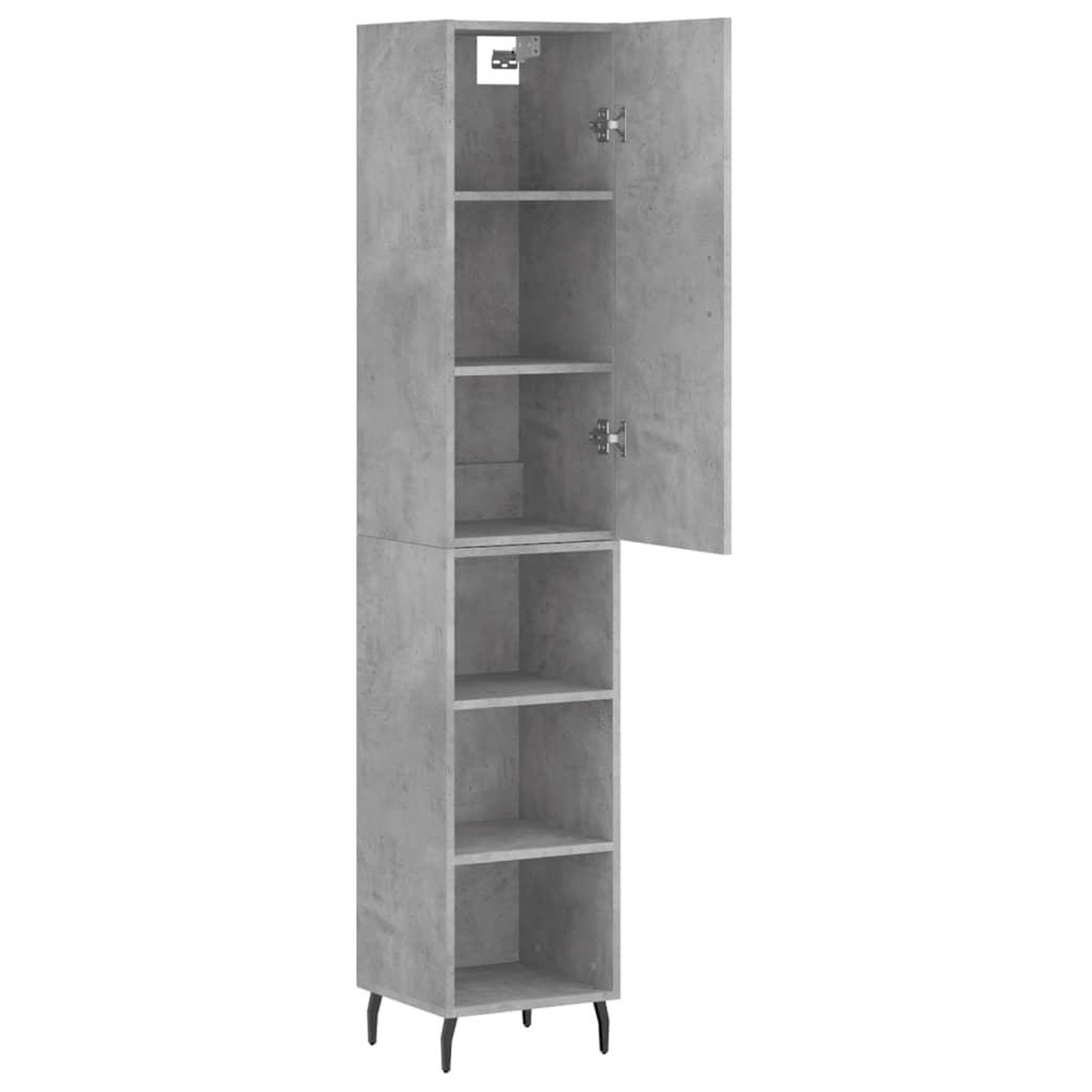 Voir la diapositive 4 : VIDAXL Buffet haut Gris beton 34,5x34x180 cm Bois d'ingenierie