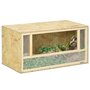 Voir la diapositive 1 : PAWHUT Terrarium - vivarium reptiles - 2 portes coulissantes verre trempé - parois maillées frontales - métal OSB