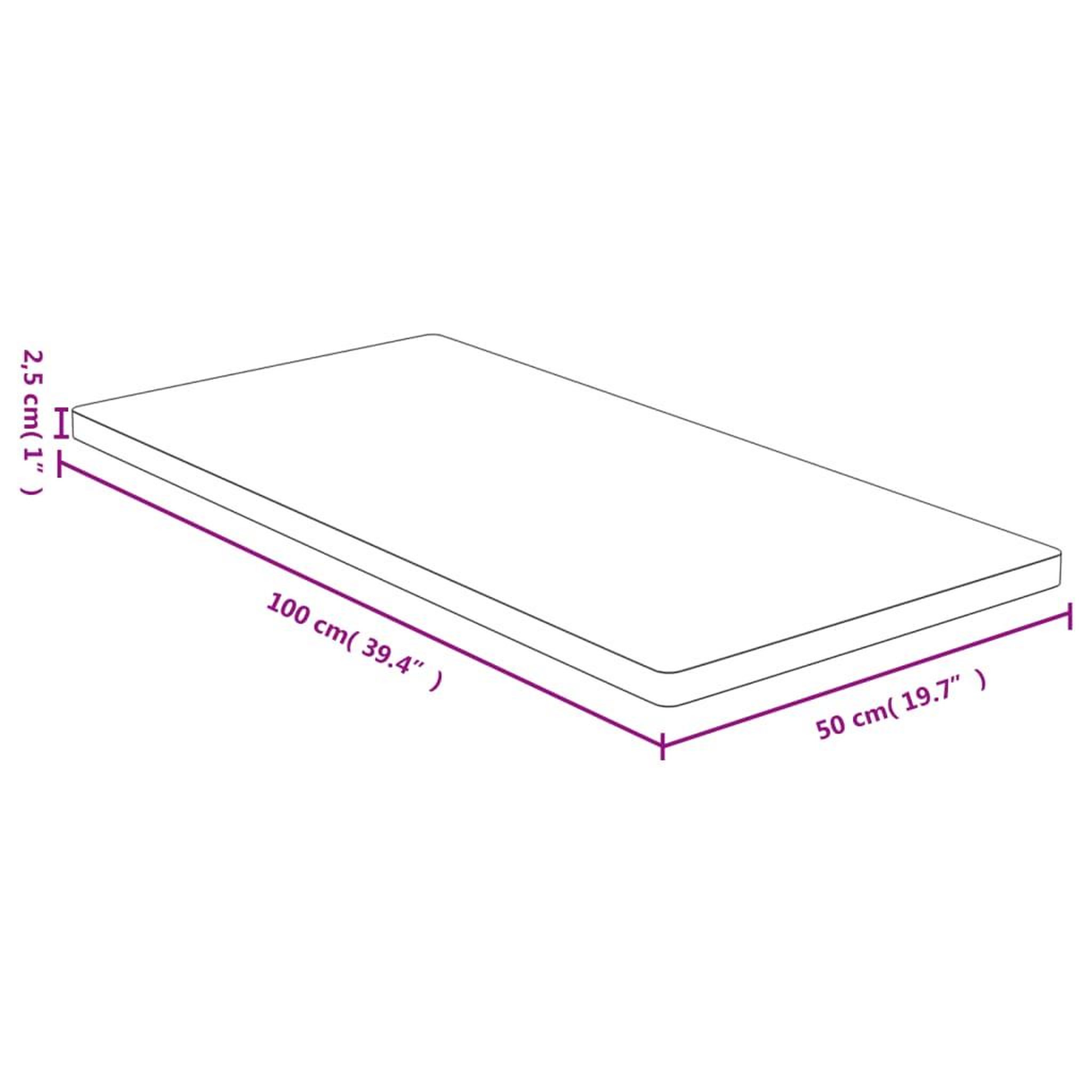 Voir la diapositive 4 : VIDAXL Dessus de table 50x100x2,5 cm bambou