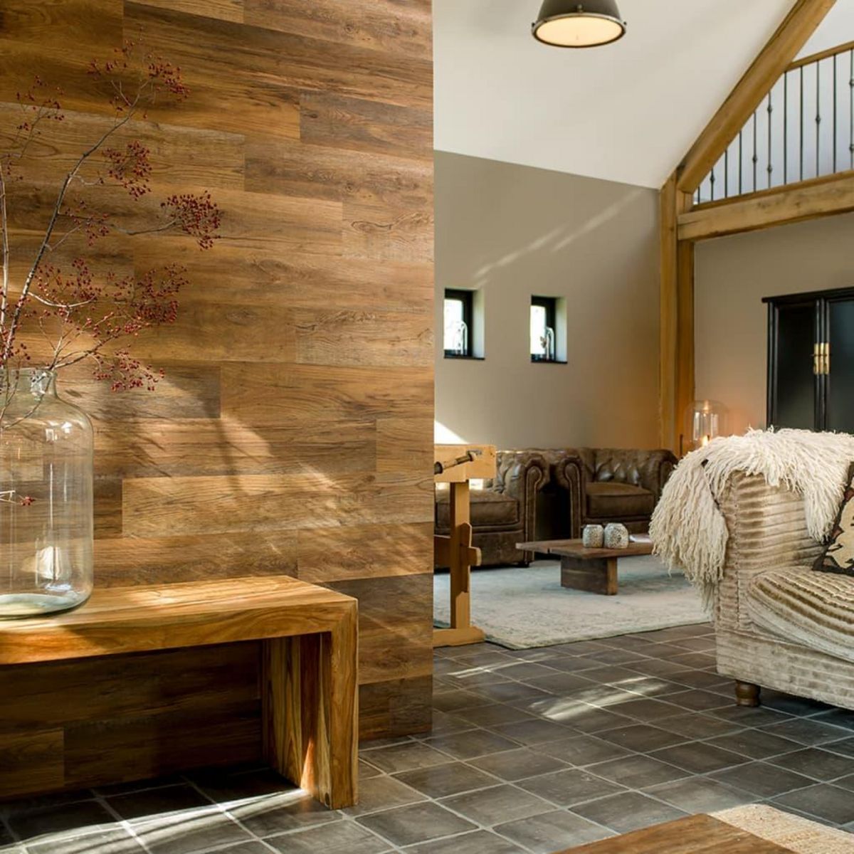 WallArt WallArt Planches d'aspect de bois Marron terre d'ombre