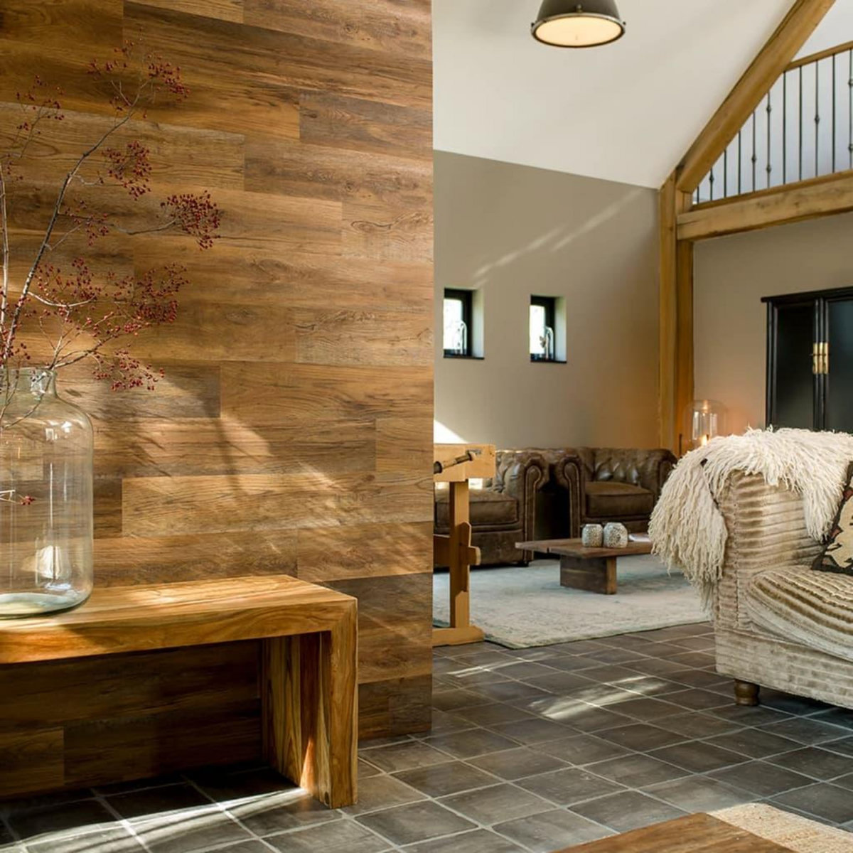 WallArt WallArt Planches d'aspect de bois Marron terre d'ombre