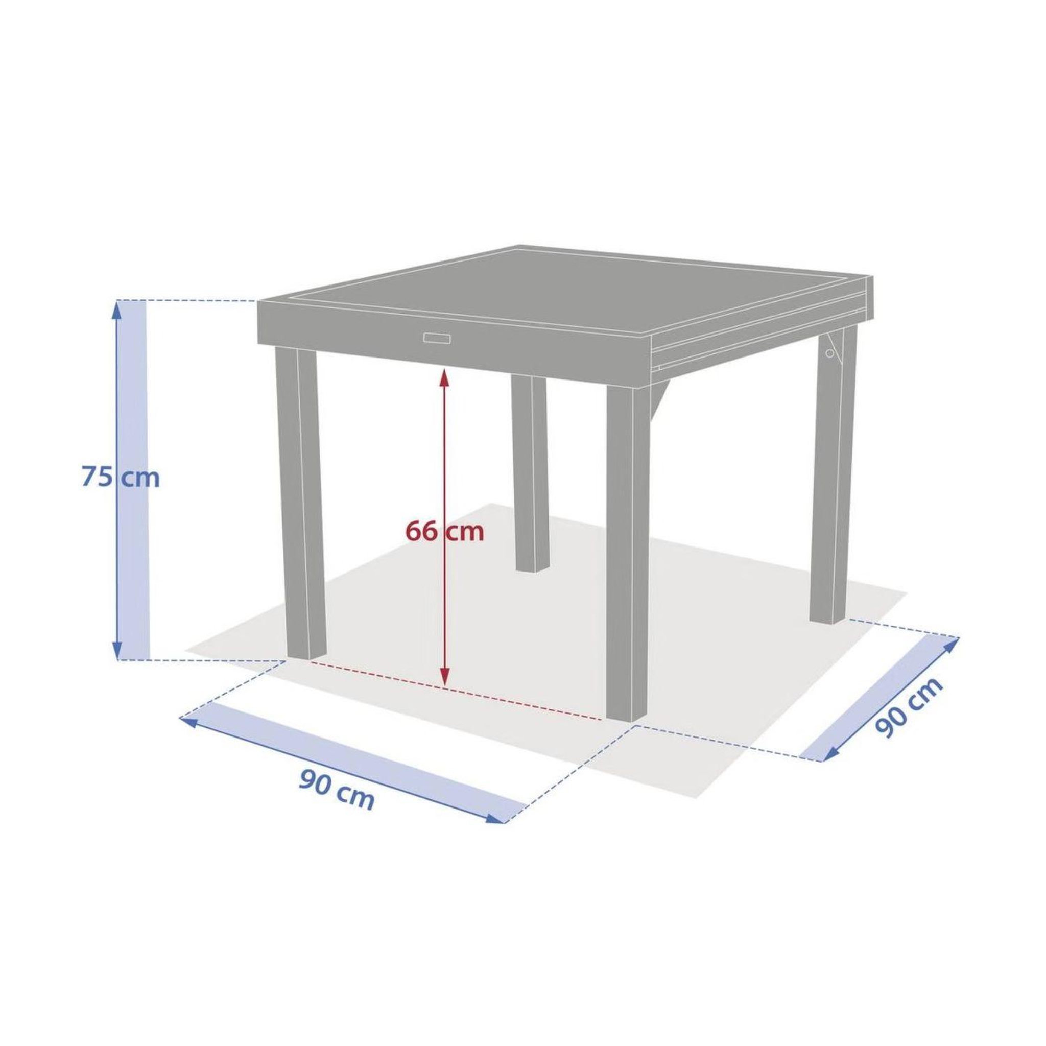 Voir la diapositive 3 : HESPERIDE Table de jardin extensible en aluminium effet bois 8 places PIAZZA