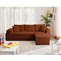 Voir la diapositive 6 : BEST MOBILIER California - canapé d'angle réversible 4 places - convertible avec coffre, étagère et poufs - en velours texturé
