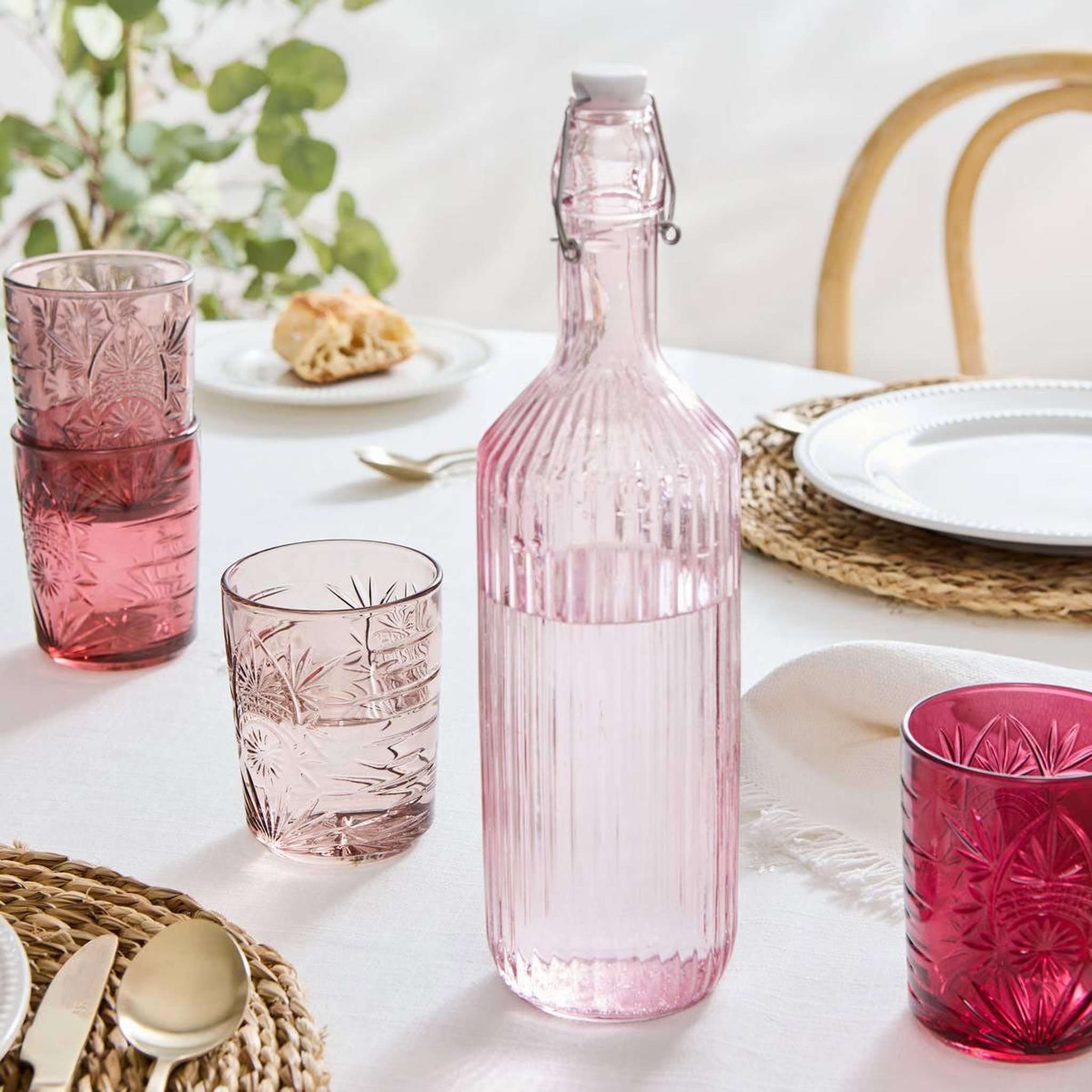Voir la diapositive 2 : SECRET DE GOURMET Lot de 4 verres bas  ayla  35cl rose