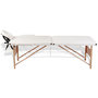 Voir la diapositive 5 : VIDAXL Table de massage pliable Blanc creme 2 zones avec cadre en bois