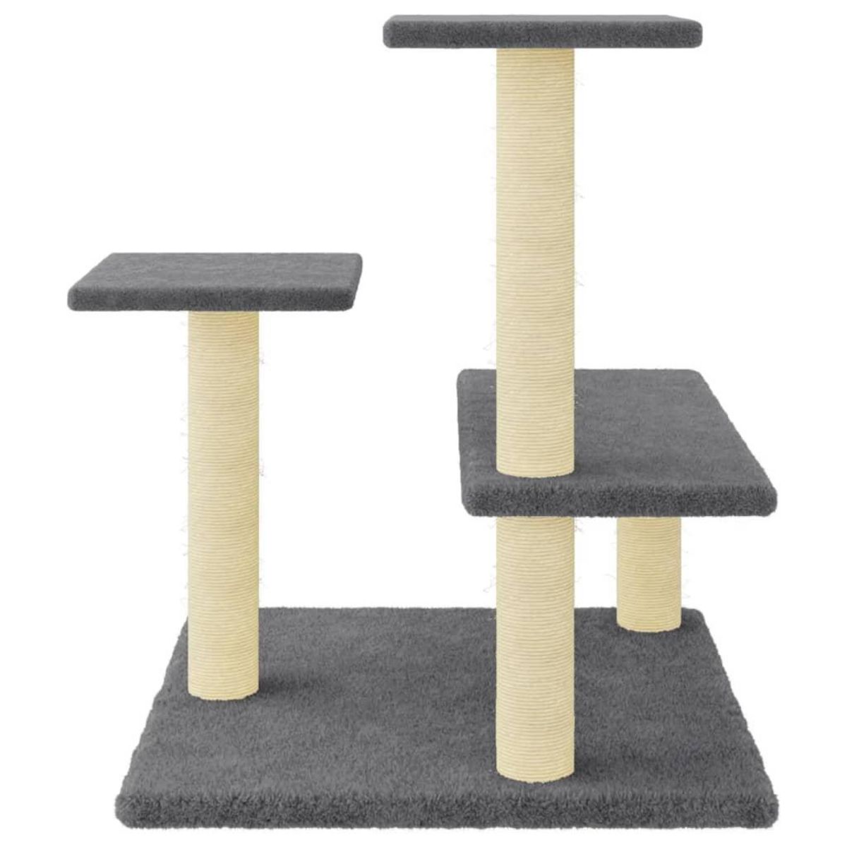 VIDAXL Arbre a chat avec griffoirs en sisal Gris fonce 61 cm
