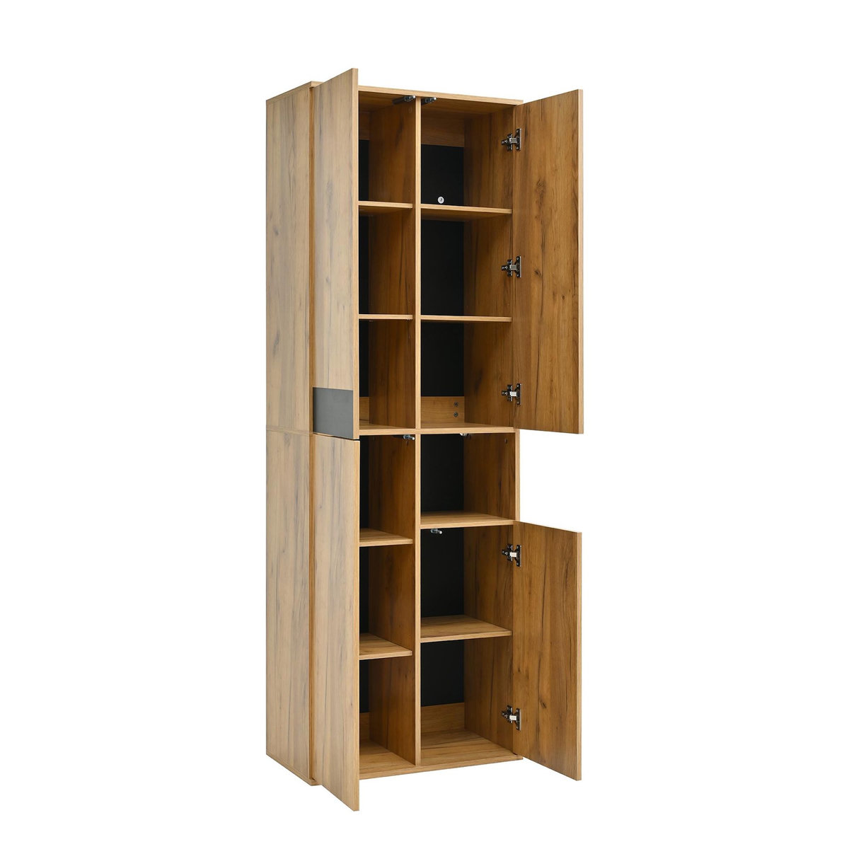 MERAX Buffet 3 porte(s) 0 tiroir(s) - 65 cm naturel+noir panneau de particules