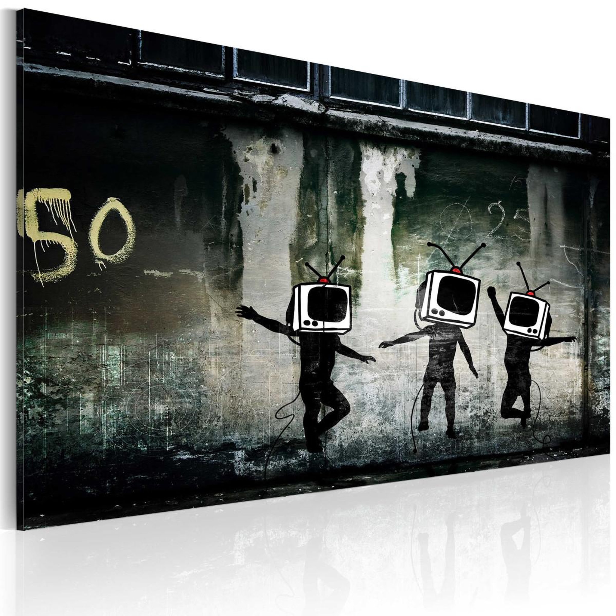 Paris Prix Tableau imprimé  danse de tv têtes - banksy  40x60cm