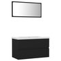 Voir la diapositive 2 : VIDAXL Ensemble de meubles de salle de bain noir bois d'ingenierie