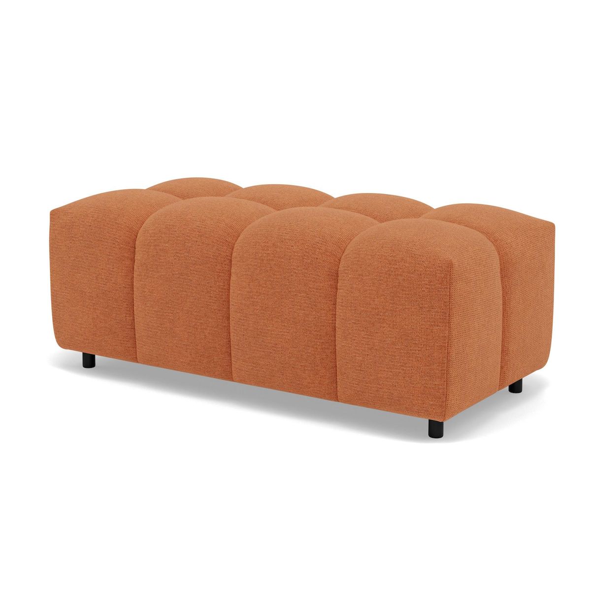 LISA DESIGN Adelaide - canapé d'angle réversible 4 places avec pouf d'appoint en tissu texturé