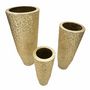 Voir la diapositive 2 : Paris Prix Lot de 3 Vases en Métal  Glasy  114cm Or