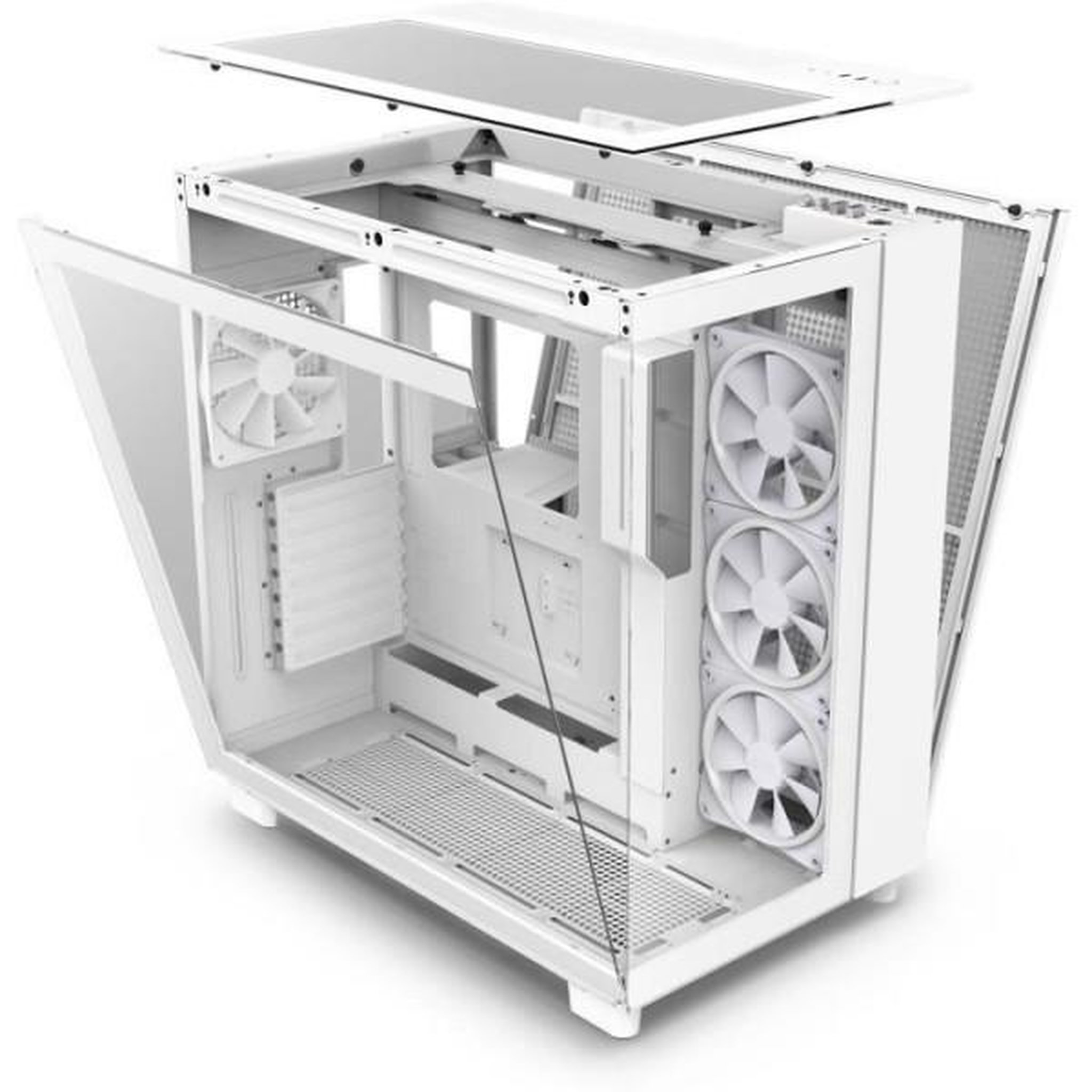 Voir la diapositive 3 : NZXT Boitier moyen-tour - nzxt - h9 elite - verre trempé - support rgb - blanc