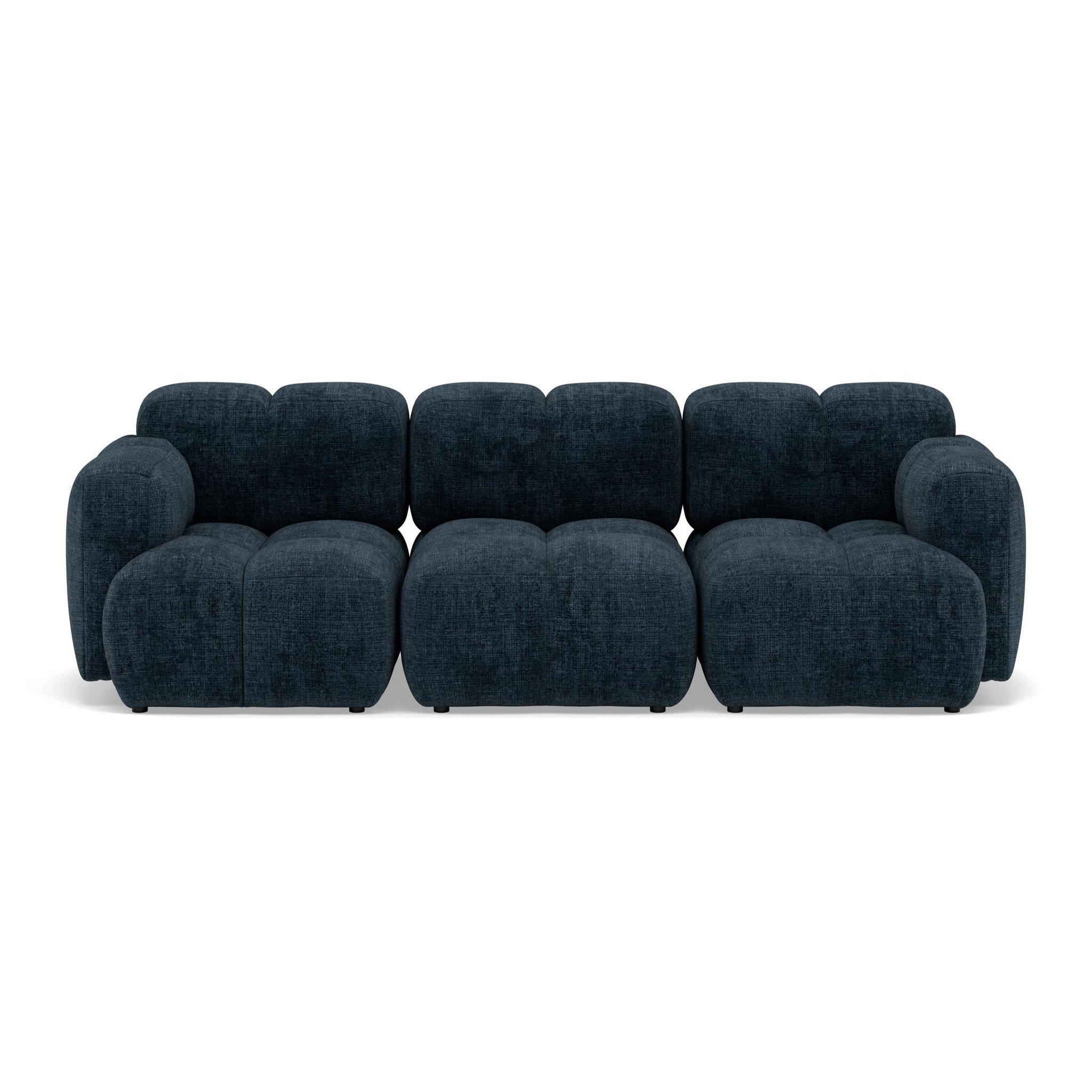 Voir la diapositive 1 : BEST MOBILIER Grace - canapé modulable 3 places en velours texturé