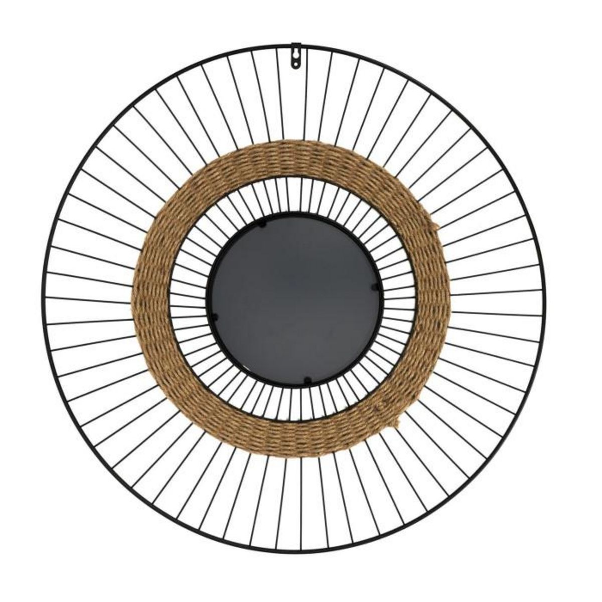 Paris Prix Miroir Mural Design  Filaire  60cm Noir & Naturel