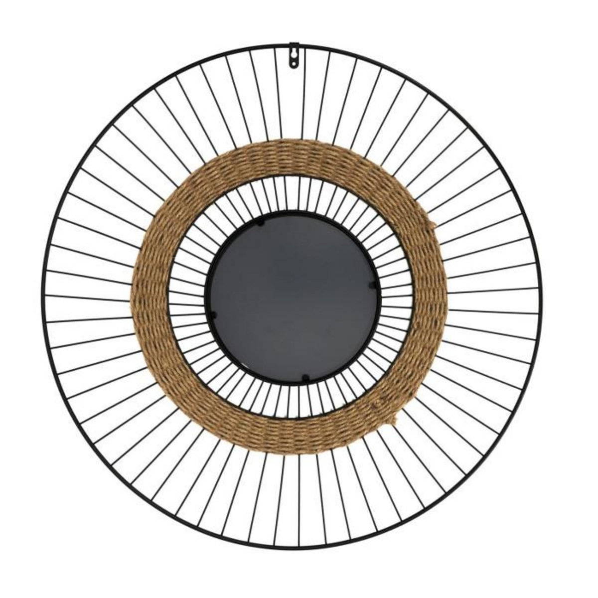 Paris Prix Miroir Mural Design  Filaire  60cm Noir & Naturel