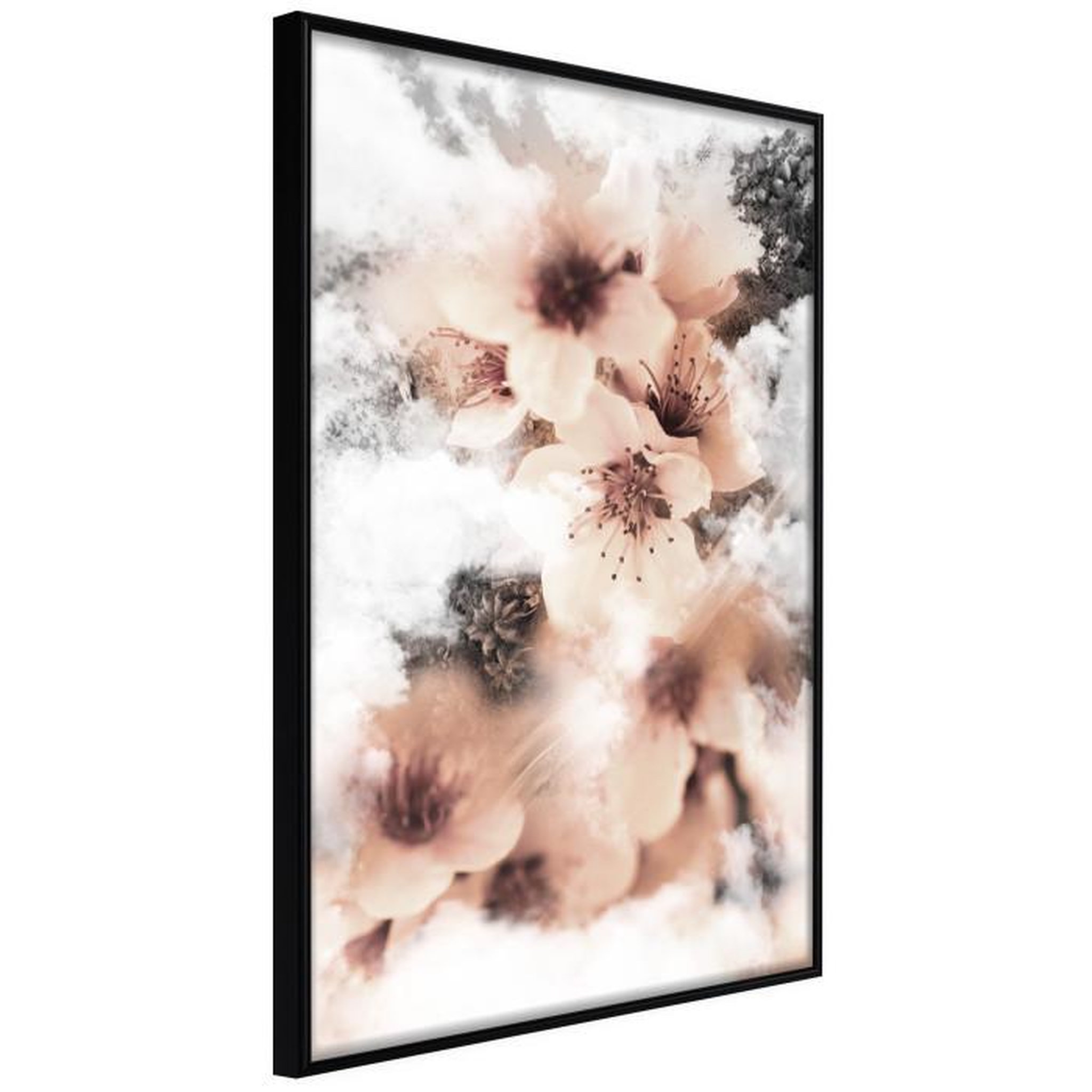Paris Prix Affiche Murale Encadrée  Heavenly Flowers. Coloris disponibles : Noir, Jaune