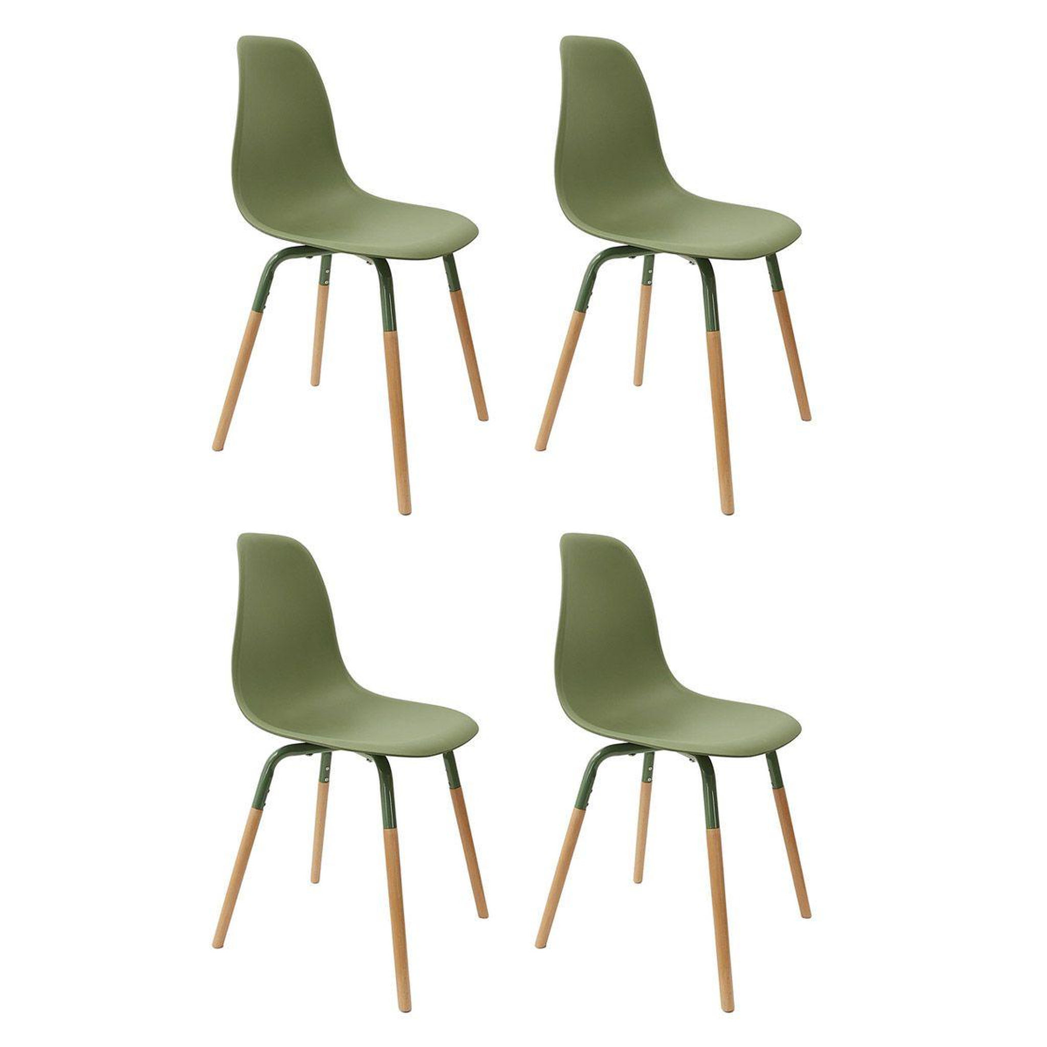 The Home Deco Factory Lot de 4 chaises scandinaves  phénix  81cm vert