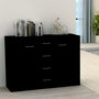 Voir la diapositive 1 : VIDAXL Buffet Noir 88x30x65 cm Bois d'ingenierie