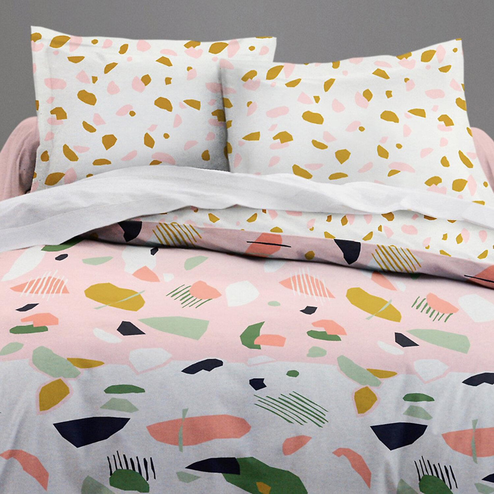 Voir la diapositive 2 : Home collection Parure housse de couette 100% coton 57fils marbree