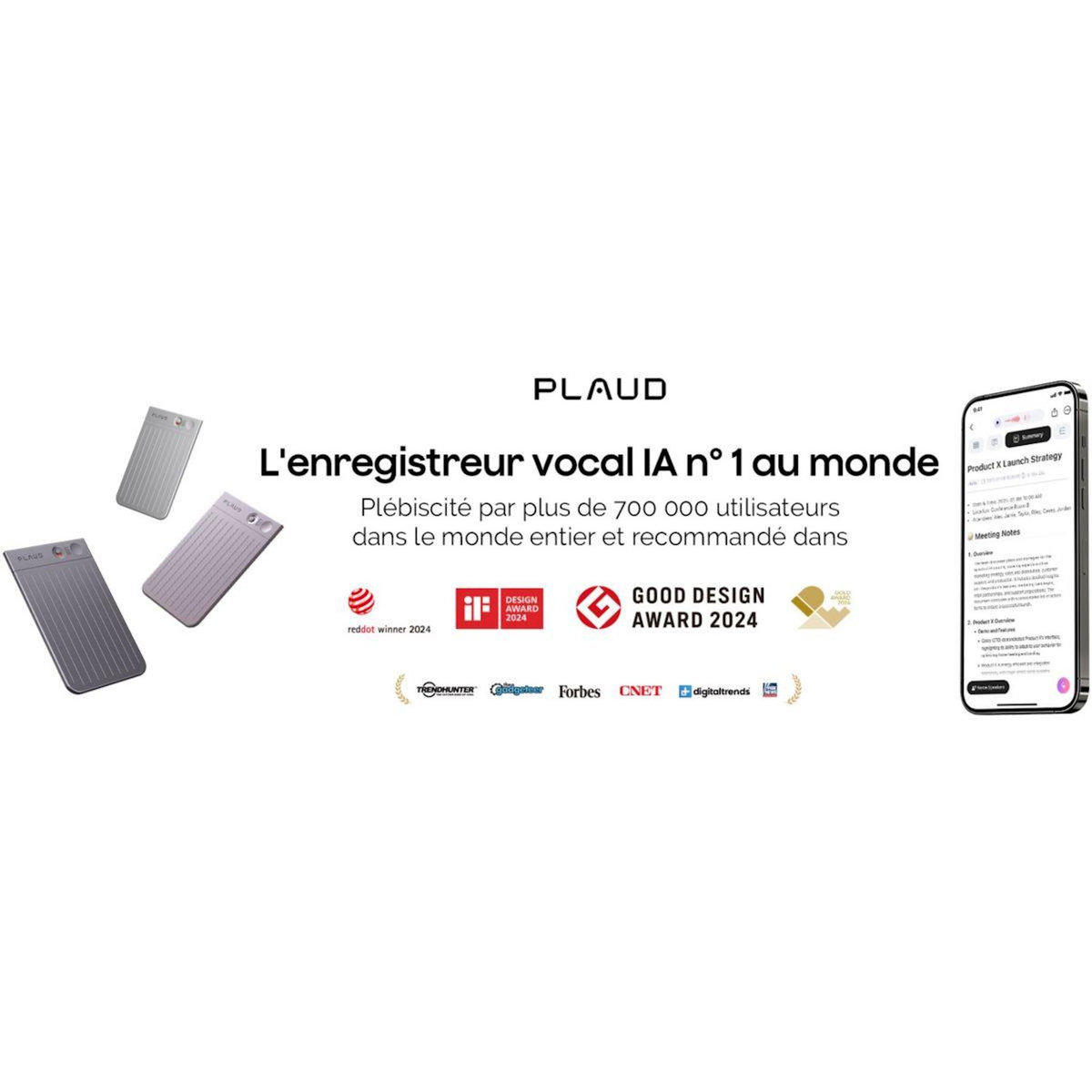 PLAUD DICTAPHONE Note Noir