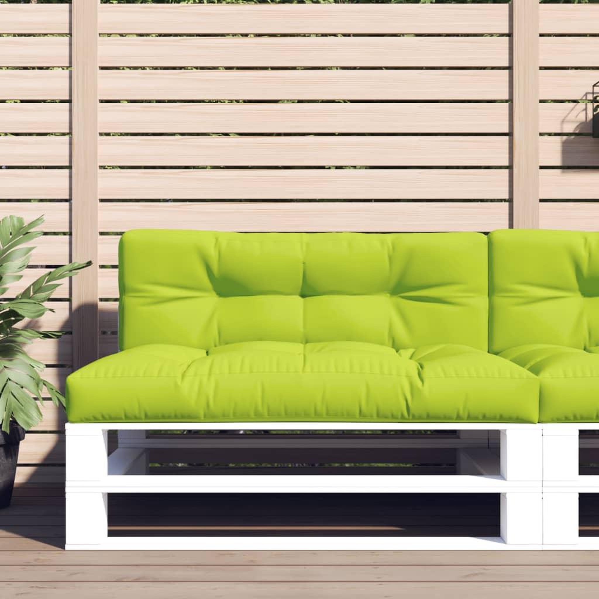 VIDAXL Coussins de palette lot de 2 vert vif tissu
