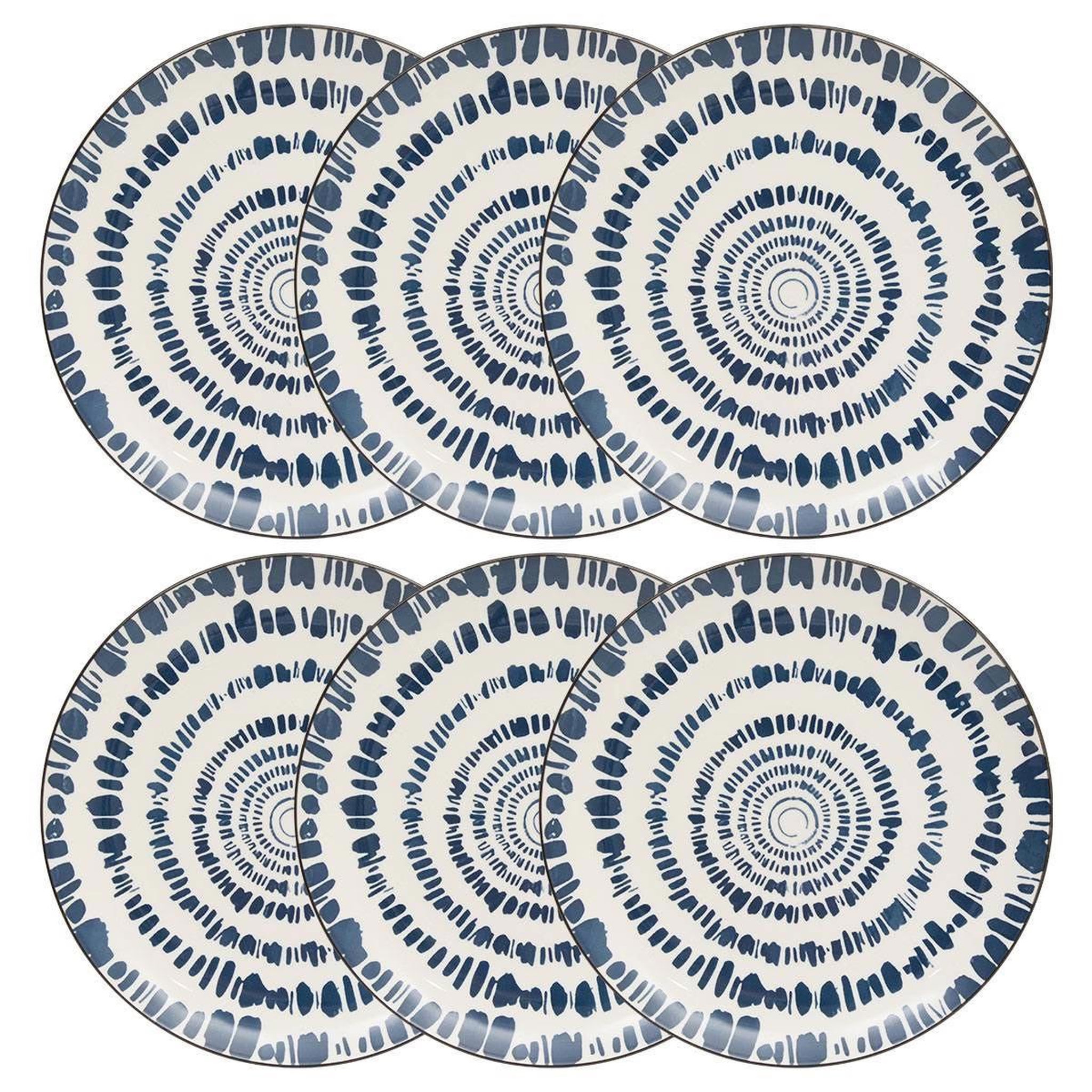 Voir la diapositive 3 : SECRET DE GOURMET Lot de 6 assiettes plates  umami rayon  26cm bleu