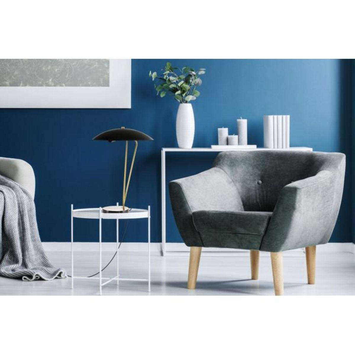 Paris Prix Lampe à Poser Design  Kayani  58cm Or & Noir