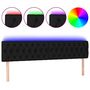 Voir la diapositive 2 : VIDAXL Tete de lit a LED Noir 200x7x78/88 cm Tissu