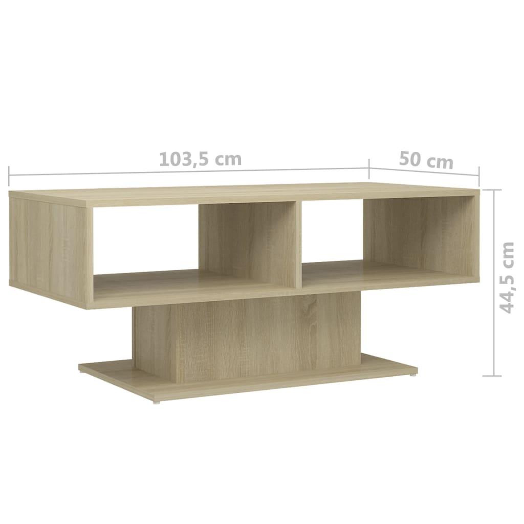 Voir la diapositive 6 : VIDAXL Table basse chene sonoma 103,5x50x44,5 cm bois d'ingenierie