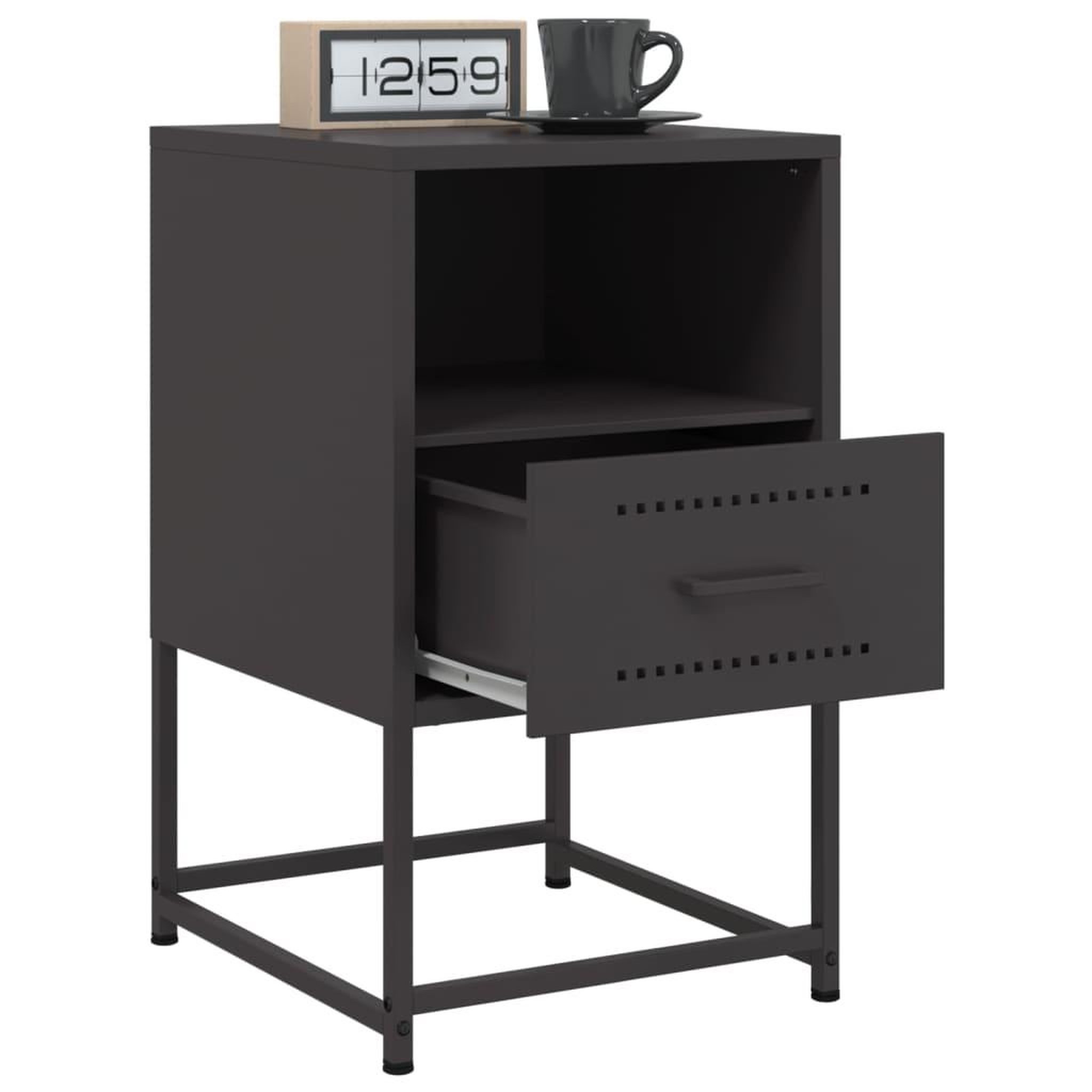 Voir la diapositive 4 : VIDAXL Tables de chevet 2 pcs noir 36x39x60,5 cm acier
