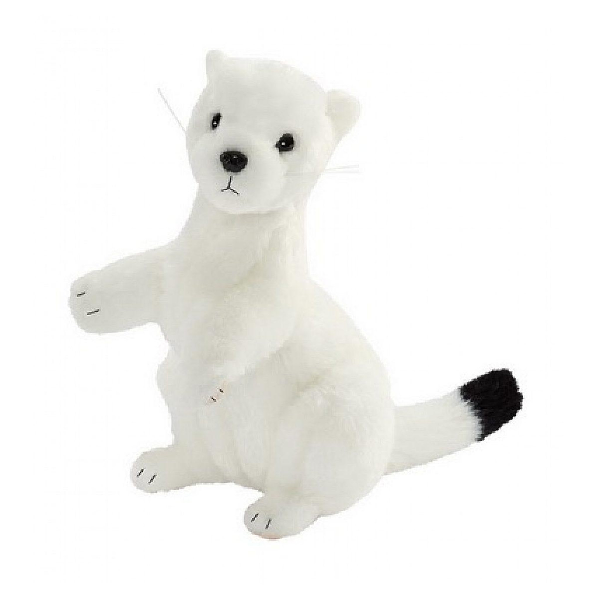 Anima Peluche hermine blanche dressee 23cm