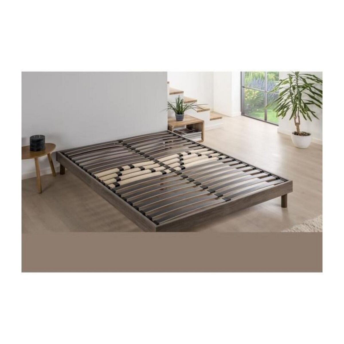 DEKO DREAM DEKO DREAM Sommier en kit 140x190 - Decor chene et gris