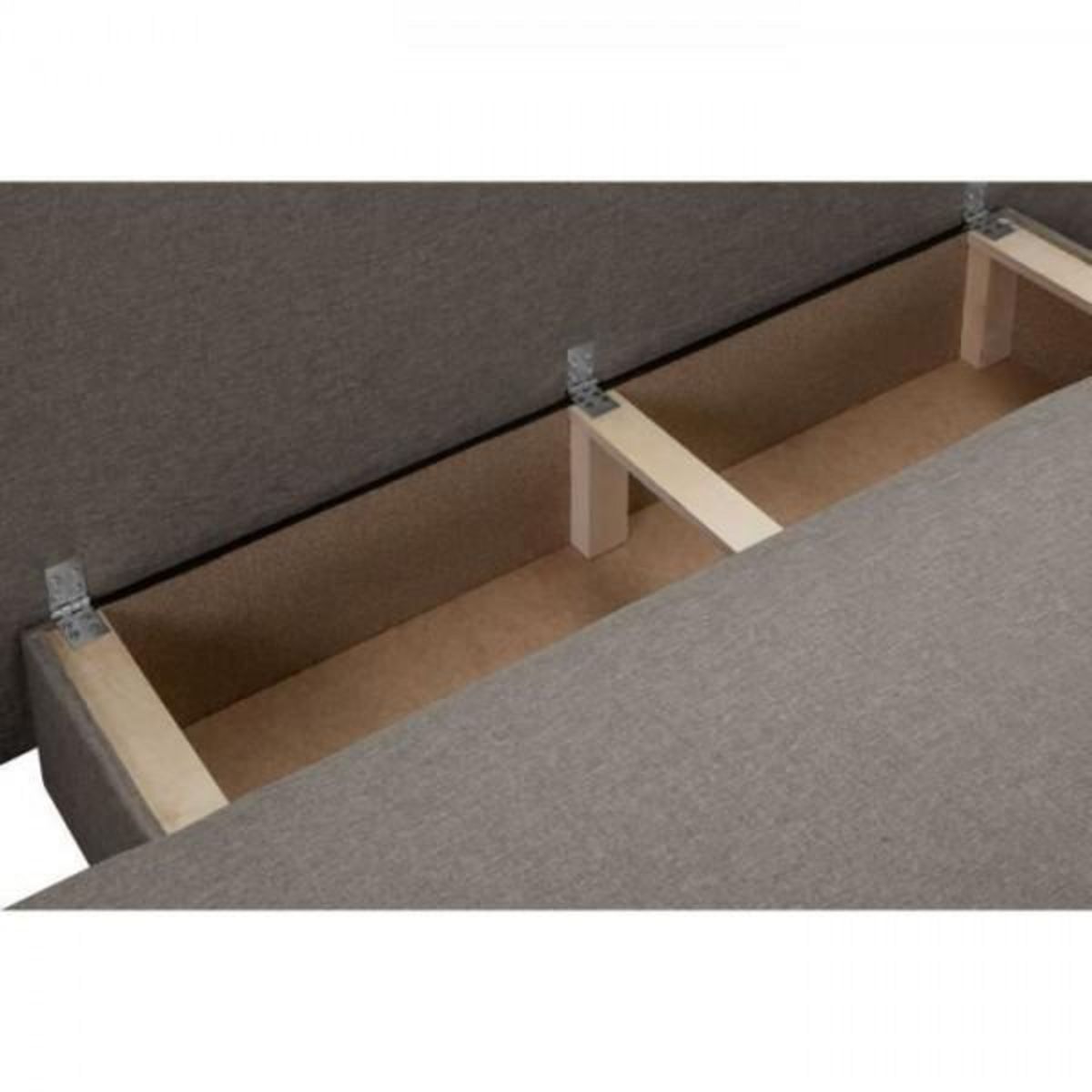 MARKET24 TEIJO Banquette convertible 3 places avec coffre de rangement - Tissu Taupe - L187 x P 91 x H 82 cm