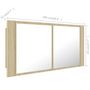 Voir la diapositive 6 : VIDAXL Armoire a miroir a LED de bain Chene sonoma 100x12x45 Acrylique