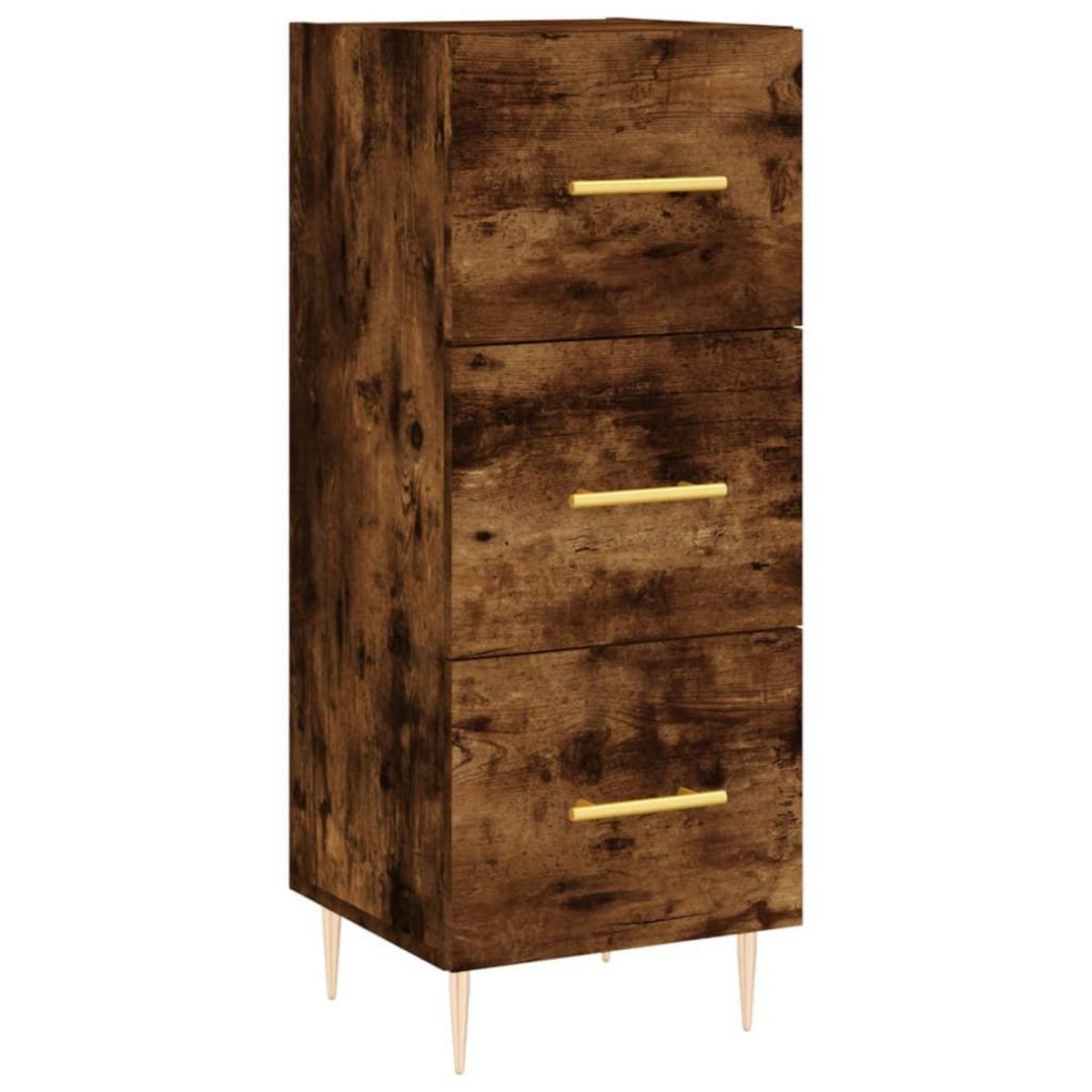 VIDAXL Buffet haut Chene fume 34,5x34x180 cm Bois d'ingenierie