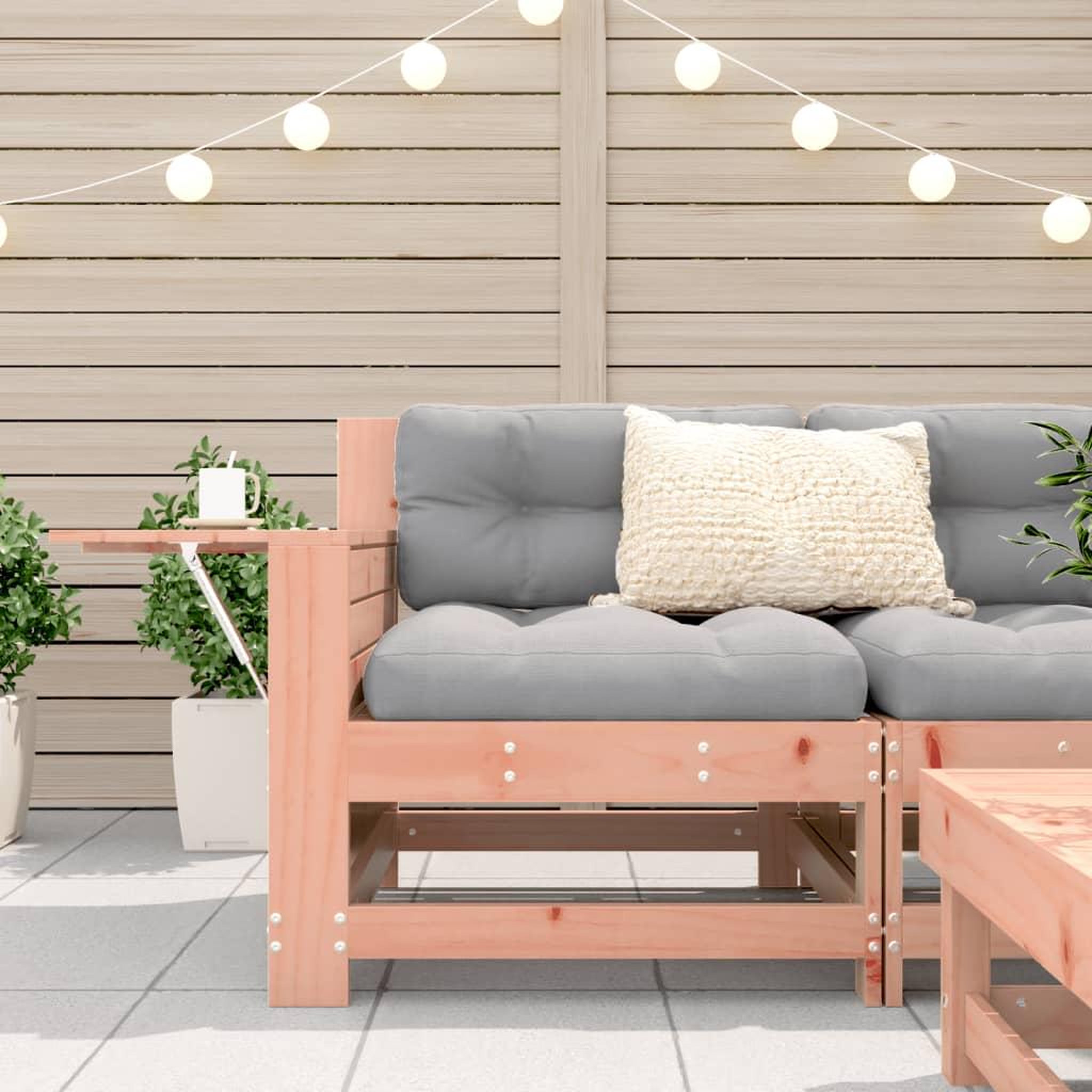 Voir la diapositive 3 : VIDAXL Canape de jardin accoudoir avec table d'appoint massif douglas