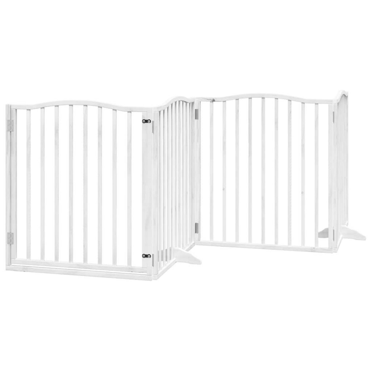 VIDAXL Barriere pour chien porte pliable 6panneaux blanc bois peuplier