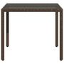 Voir la diapositive 5 : VIDAXL Table de jardin avec dessus en verre marron resine tressee