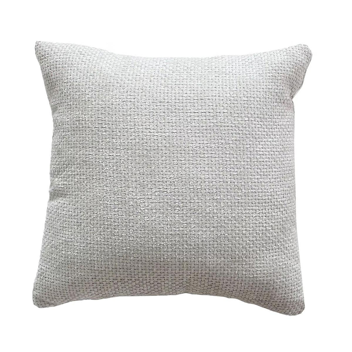 Paris Prix Coussin Déco Velours Chenillé  Kamala  40x40cm Gris Clair