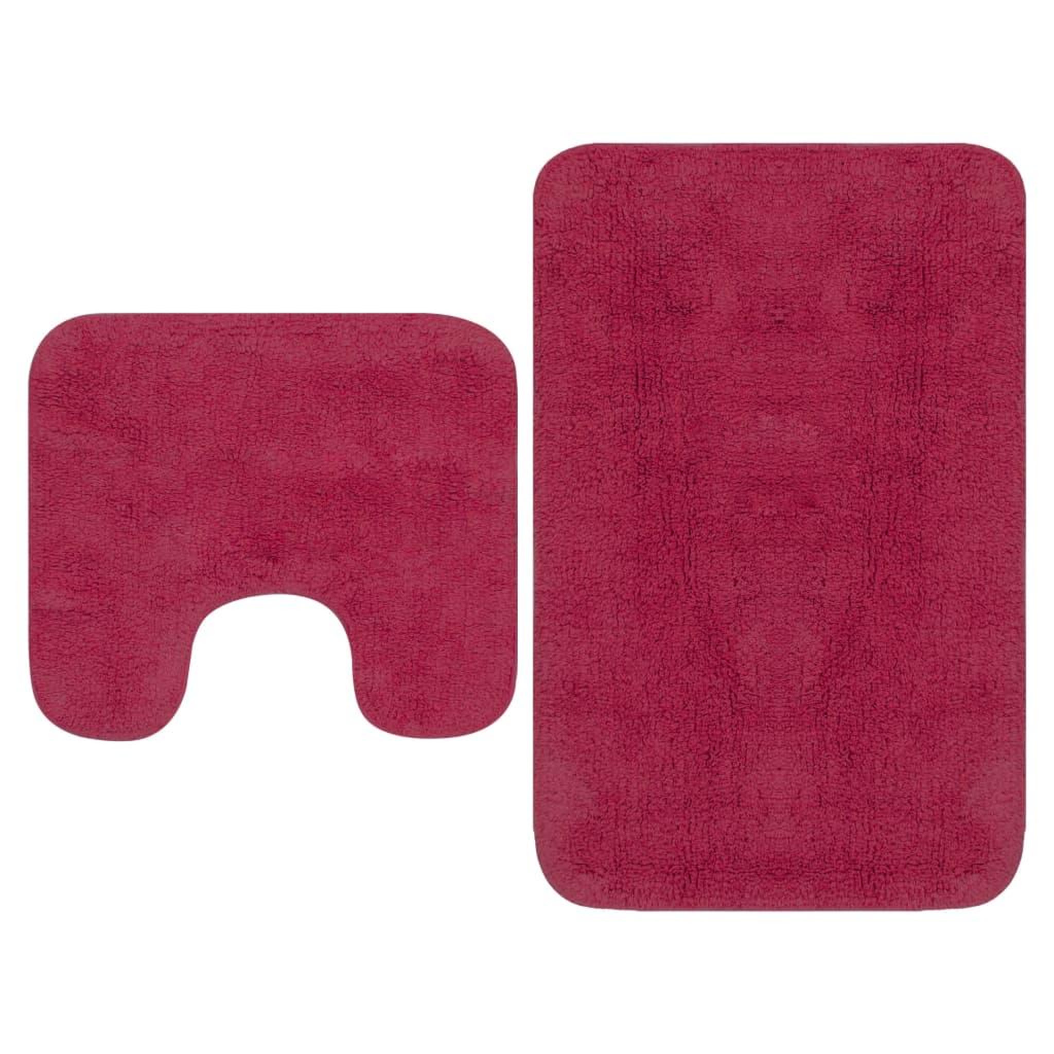 Voir la diapositive 1 : VIDAXL Tapis de salle de bain 2 pcs Tissu Fuchsia