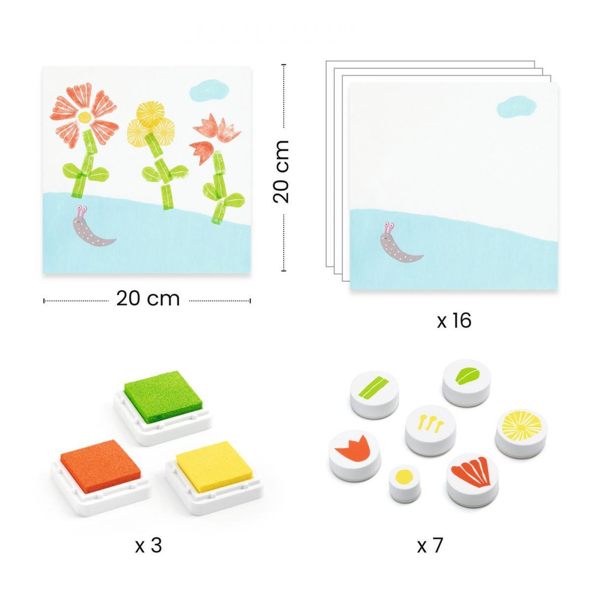 Voir la diapositive 2 : Djeco Avec des fleurs coffret de tampon