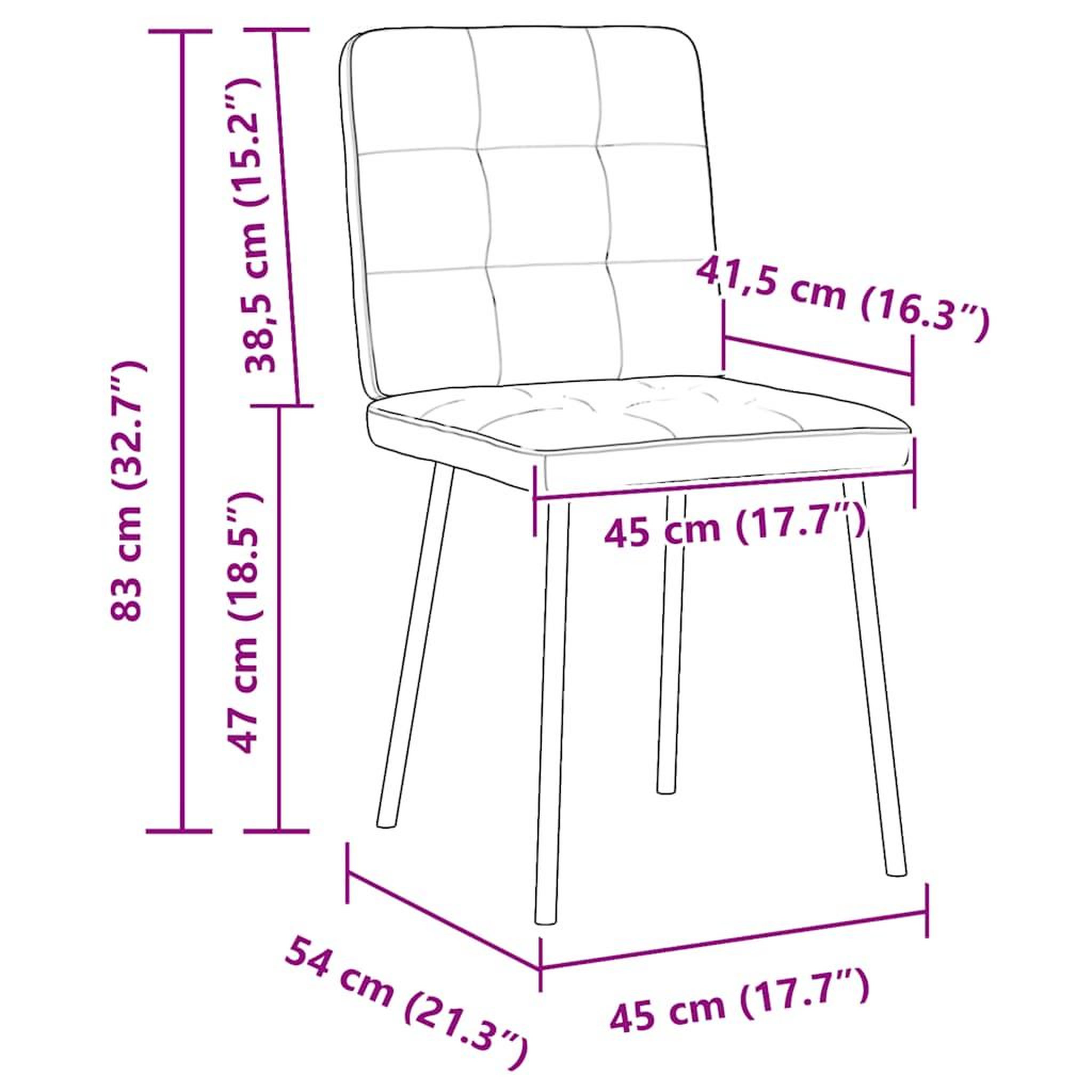 Voir la diapositive 6 : VIDAXL Chaises a manger lot de 4 Bleu Velours
