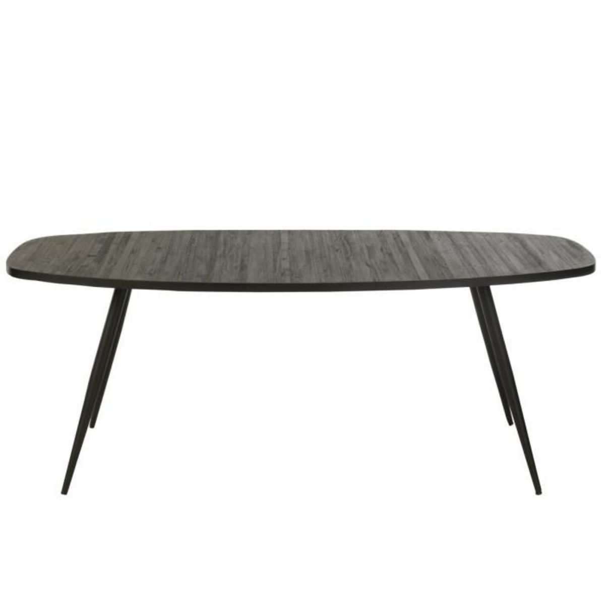 Paris Prix Table à Manger Ovale en Bois  Teck  200cm Noir