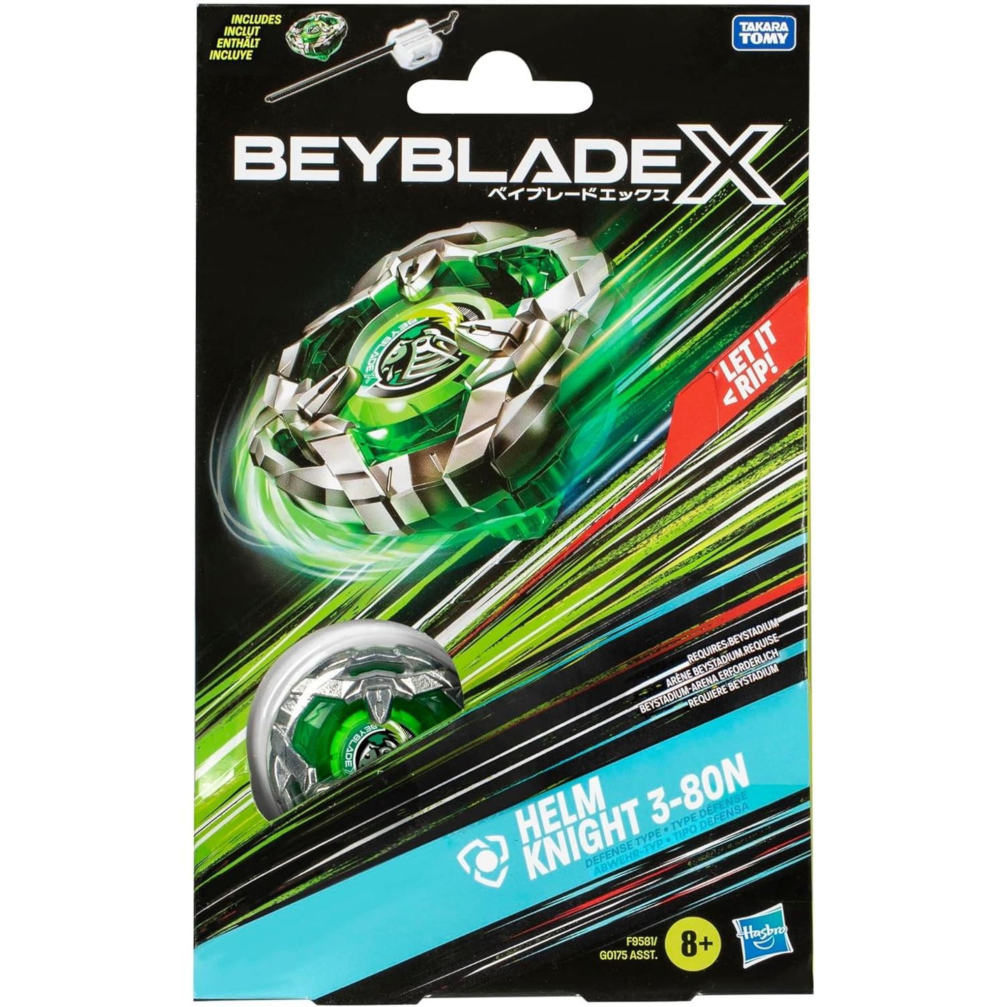 Voir la diapositive 2 : HASBRO Toupie de combat Hasbro Helm Knight 3-80N verte